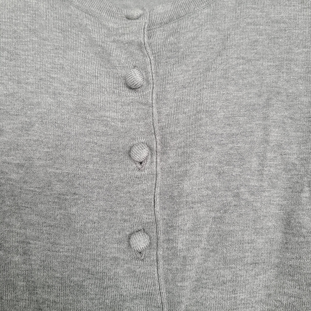 Philosophy Heathered Gray Classic Career Office Minimal Button Down Cardigan XL - Picture 4 of 8